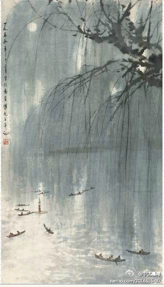 傅抱石春夜玄武湖