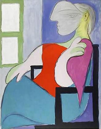 毕加索描绘其情人玛丽-泰蕾兹·沃尔特的画作Femme assise pres d’une fenetre
