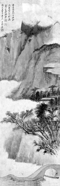 在华艺国际2012年秋季拍卖会上,张大千的《秋山图》以1058万元拍出