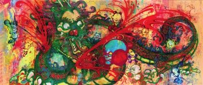 高瑀《屠龙》453×180cm×6布面丙烯裱铝板2012年作