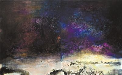 赵无极 10.03.83(双联作)油彩画布 1983年 200×325cm