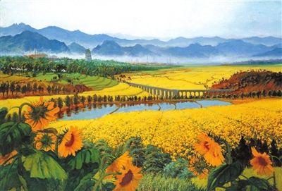 吴作人《战地黄花分外香》175.5×118cm布面油画1977年作