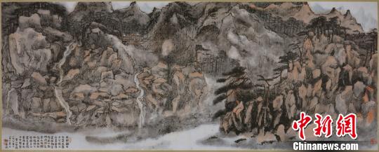 《黄山胜景》赖少其 尺寸:144×366cm 设色纸本 镜片
