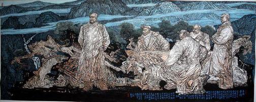 李人毅 五岳丰碑 144x366cm 2010年